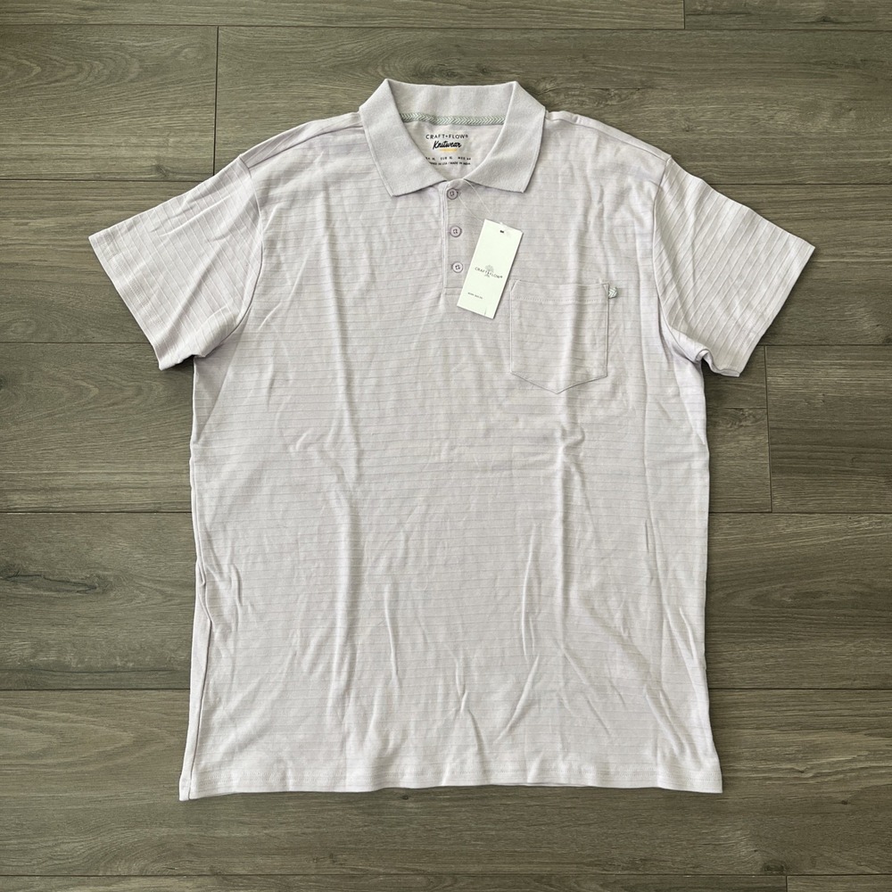 Craft+Flow Knitwear Mens XL Polo Shirt NWT Pastel Lavender